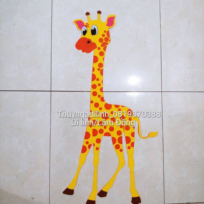 Con hươu cao cổ vải nỉ cao 87cm mầm non