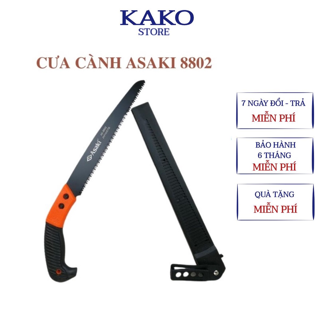 Cưa cắt cành, cưa gỗ xếp gọn thép cao cấp Nhật Bản Asaki AK8802, Nhỏ gọn - Sắc bén, bền bỉ