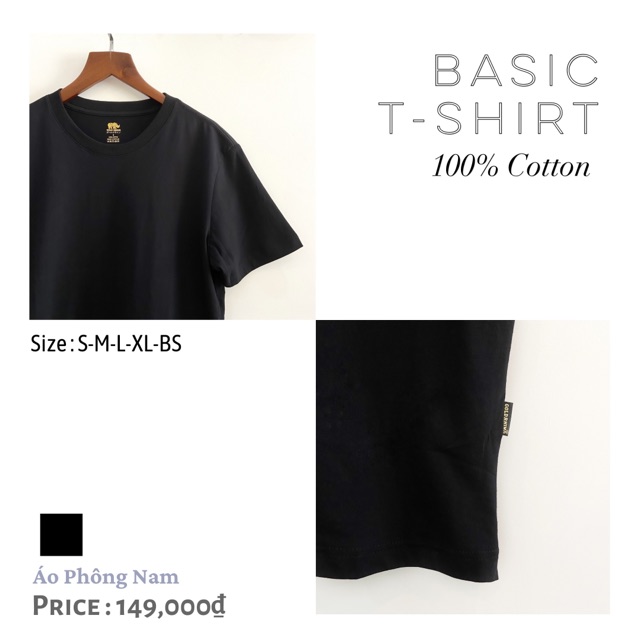 Áo Phông Trơn Nam TheGoong Cổ Tròn, Áo Thun Trơn Basic Cotton Cao Cấp Hàng Hiệu Không Cổ Thoáng Mát Tay Ngắn Màu Đen | BigBuy360 - bigbuy360.vn