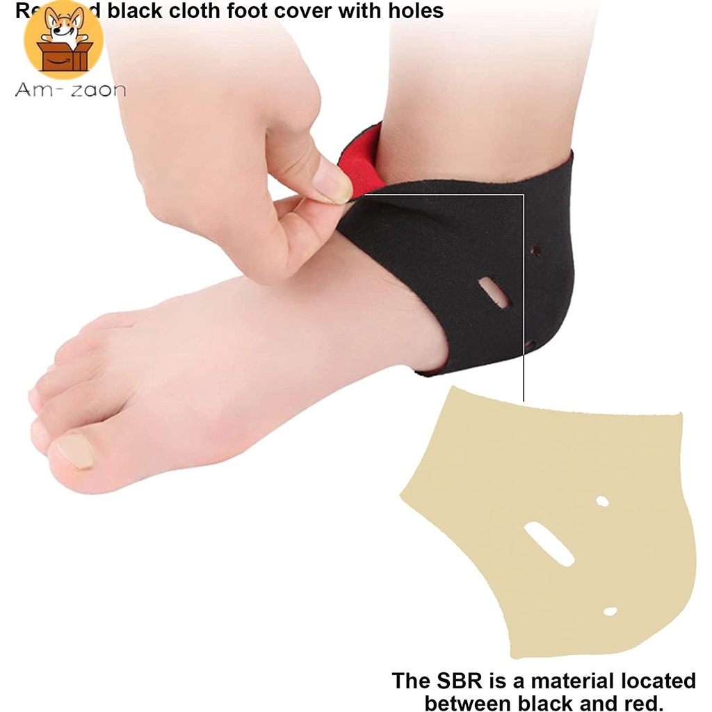 [Am-Z] Giày Cao Gót Khô / Nứt Nẻ Gót Chân Màu Đỏ Đen Ổn Định Xương Giảm Đau