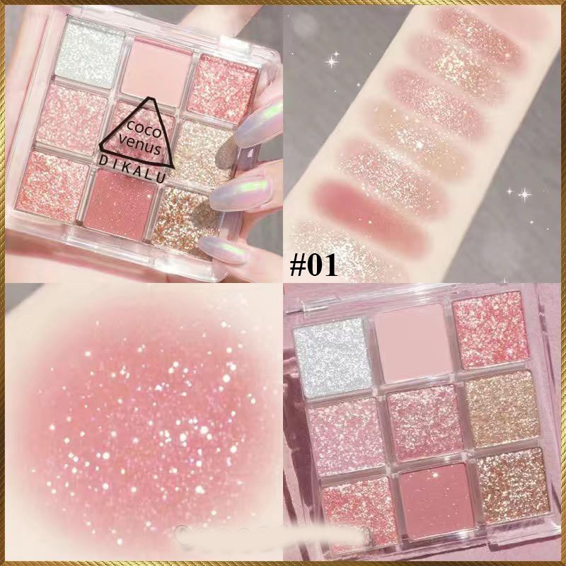 Bảng phấn mắt nhũ 9 màu Dikalu Baby BB1