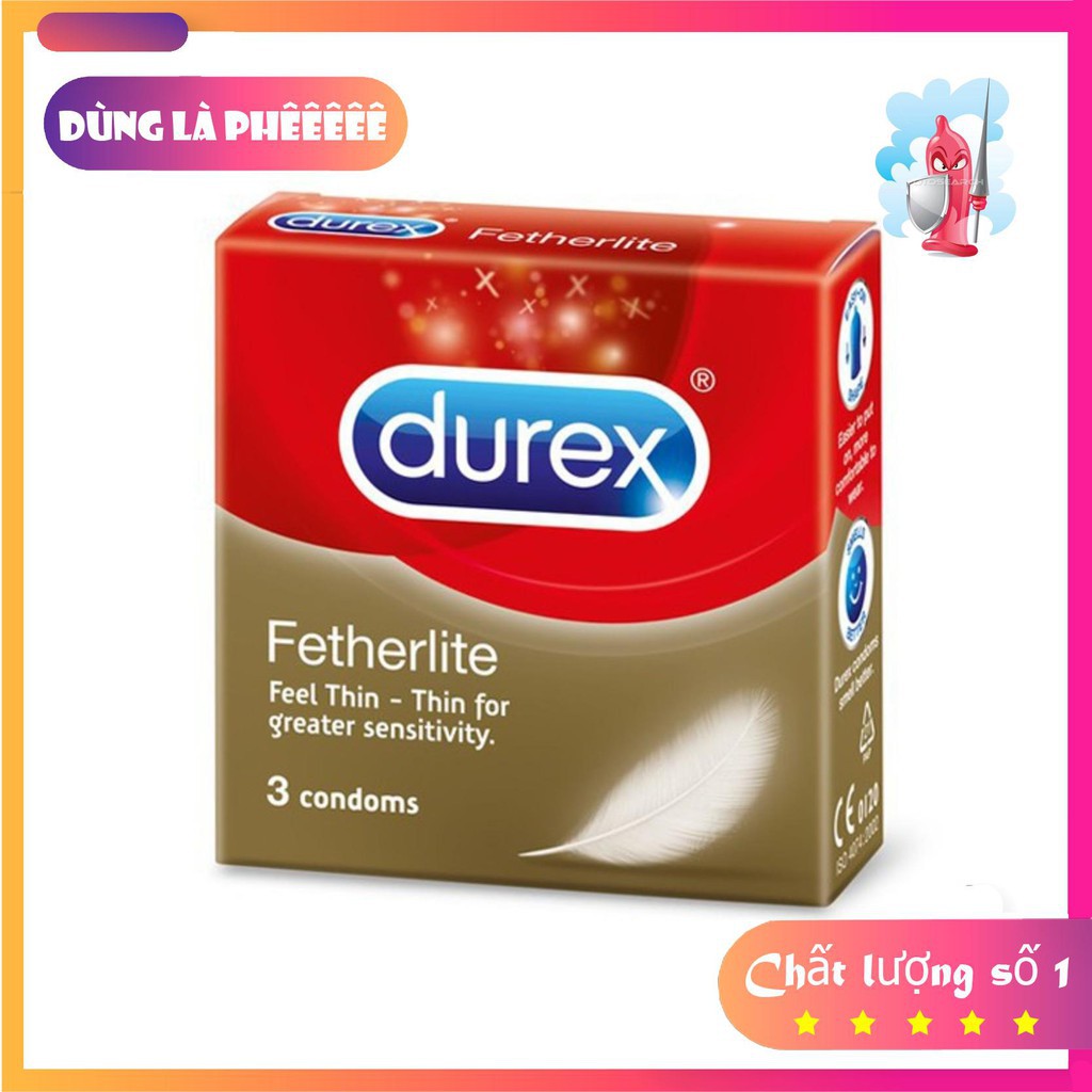 Bao cao su siêu mỏng Durex Fetherlite hộp 3 chiếc