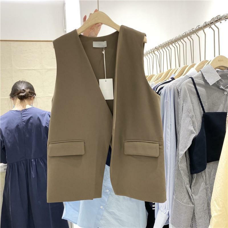 Áo Vest Không Tay Cổ Chữ V Thời Trang Hàn Quốc Cho Nữ
