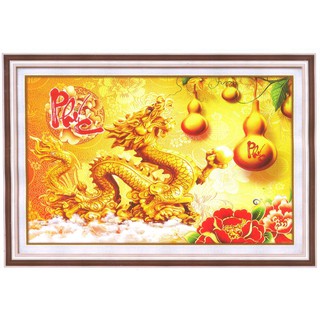 Tranh Thêu Chữ Thập 3D Rồng Thần Chúc Phúc 223077 (KHÁCH TỰ THÊU) KT:60X41CM