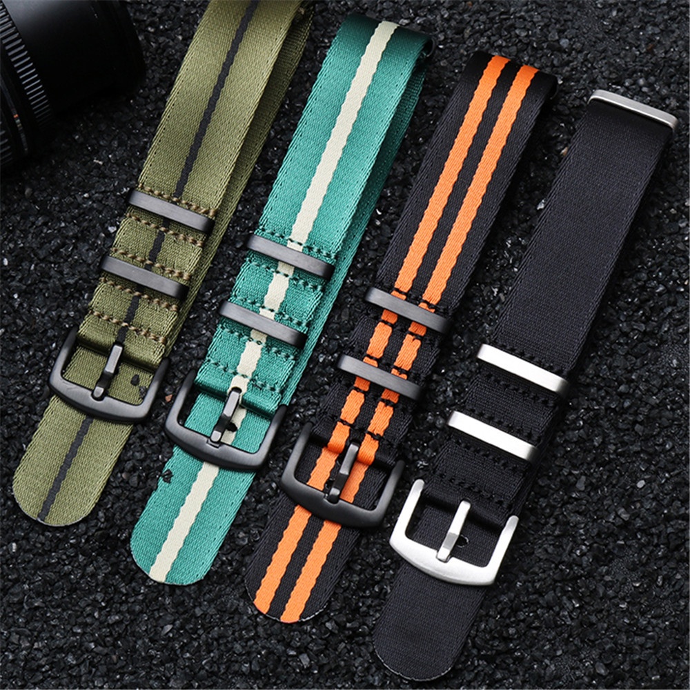 Dây Đeo Đồng Hồ Thể Thao Bằng Vải Bố Nilon 20mm 22mm Không Thấm Nước Cho Nam