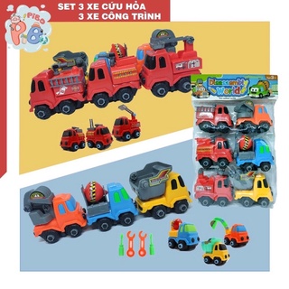 Bộ túi 6 xe công trình cho bé