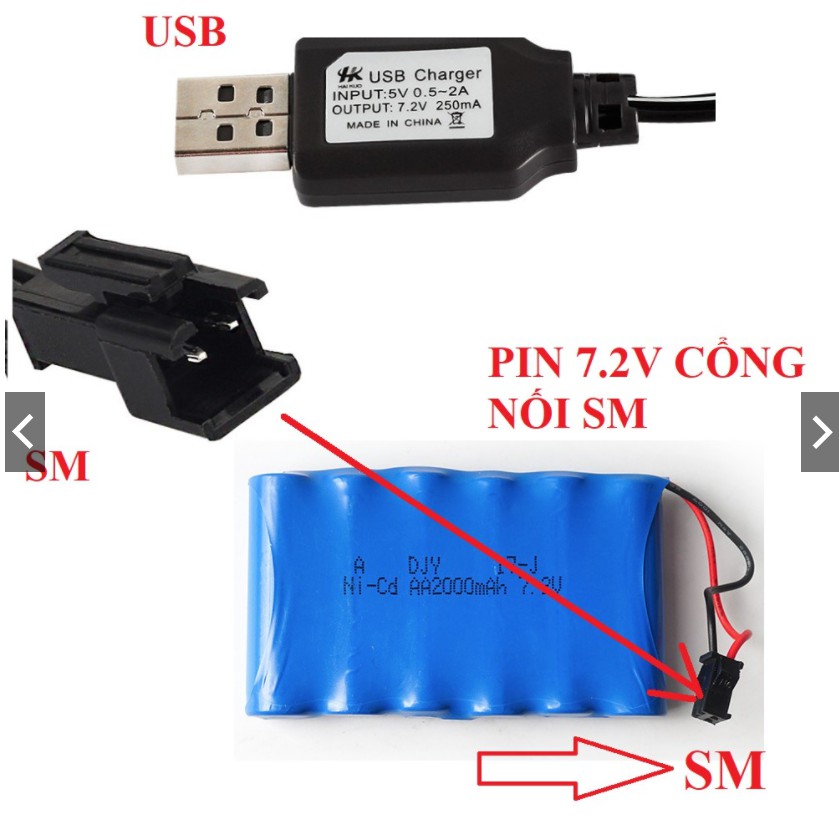 Pin 7.2v 1400mah Ni Cd Pin sạc đồ chơi điều khiển giá sỉ