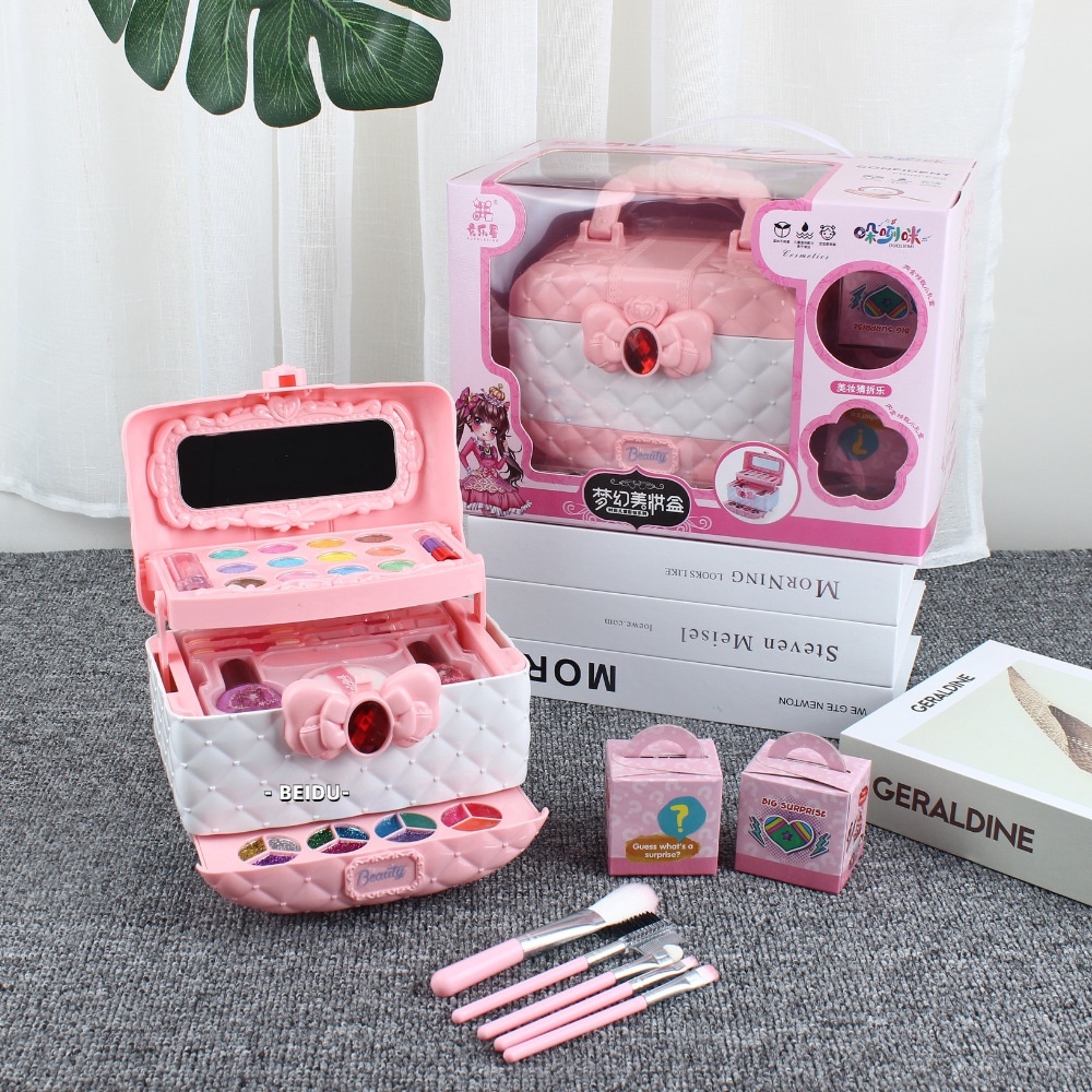 - Đồ chơi trang điểm cho bé gái màu hồng cao cấp - bộ đồ chơi hộp trang điểm cho bé gái