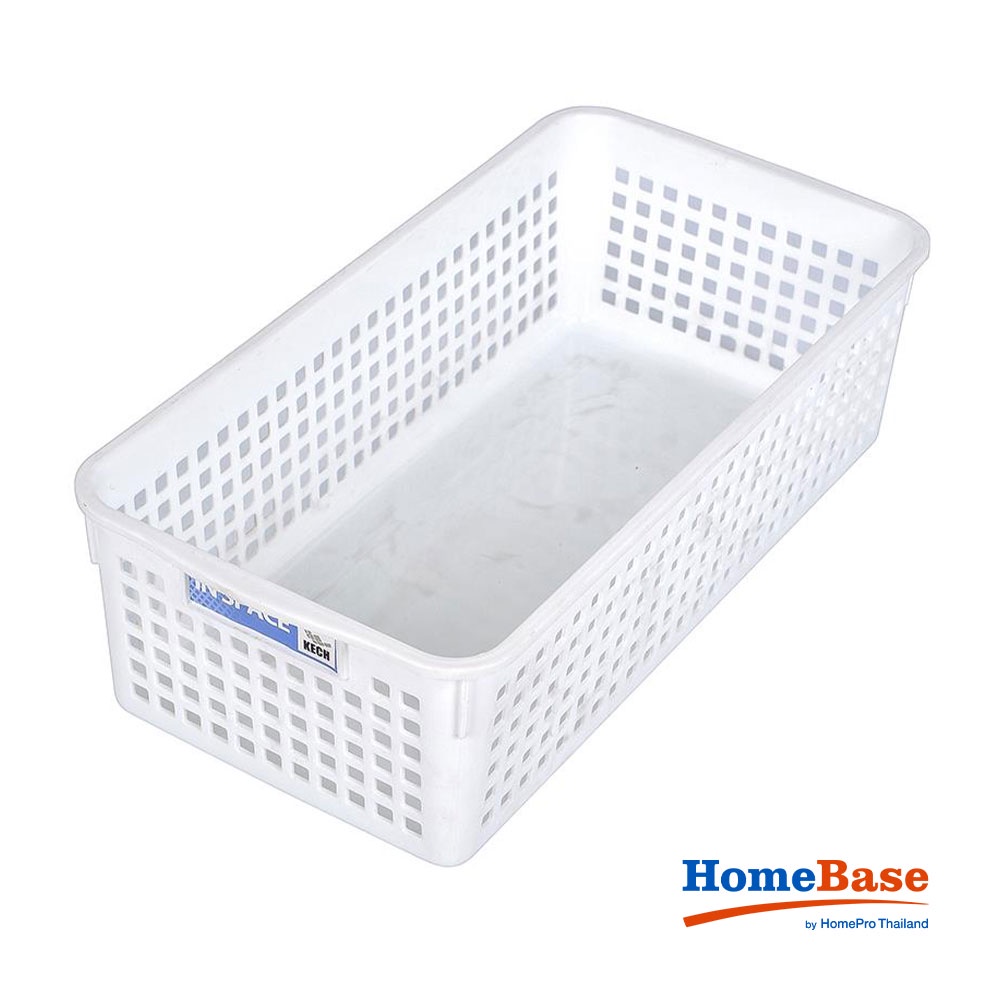 HomeBase KECH Rổ nhựa dùng trong nhà bếp Thái Lan  5188 W15.1xD24xH10.5cm màu trắng