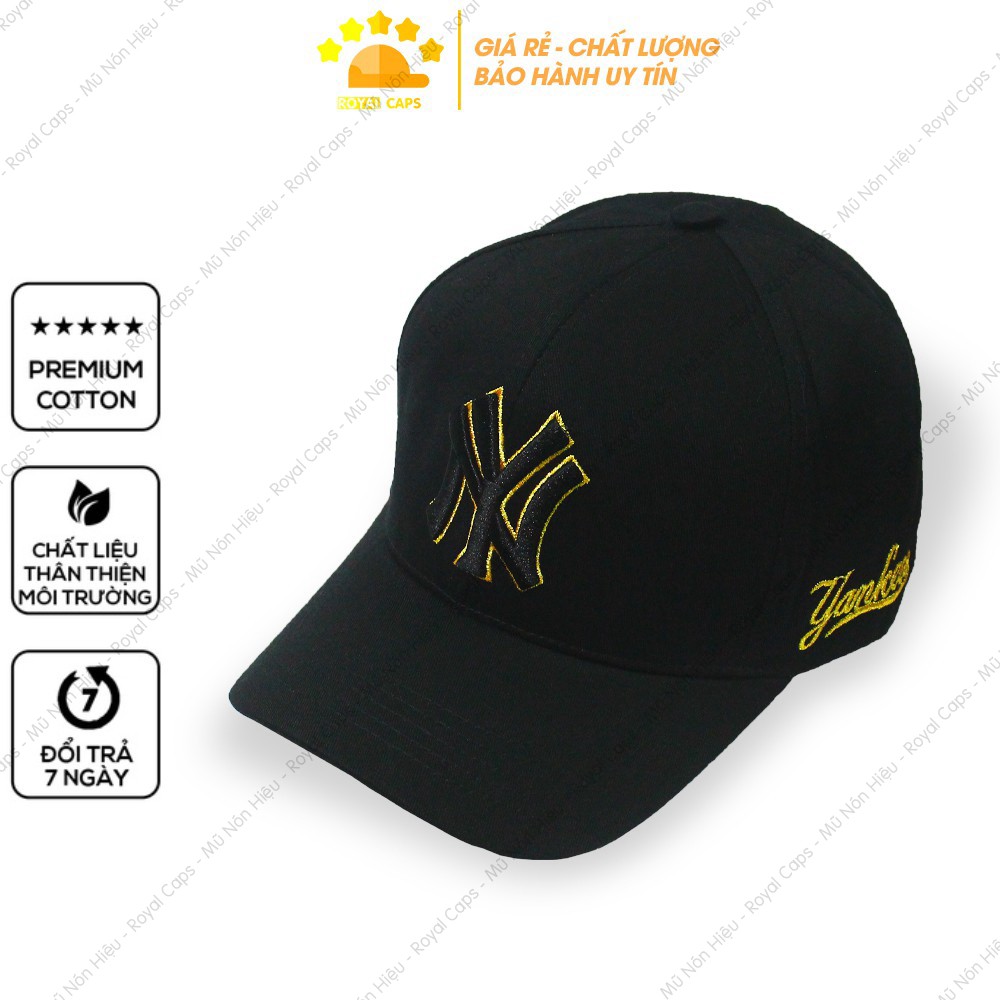 Mũ Lưỡi Trai Nón Lưỡi Trai Nam Nữ Ny Viền Vàng new york yankees Vải Kaki Cotton Hàn Nón Kết - Royal Caps