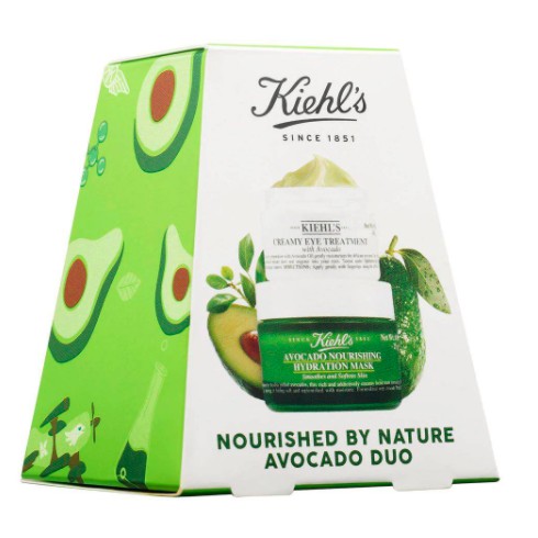 KIEHL'S - Set kem mắt + mặt nạ bơ dưỡng ẩm Kiehl's value 51$ Nourished By Nature Avocado Duo (Bill Mỹ-Có Sẵn)