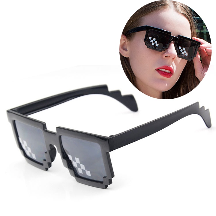 Kính Mắt Nam Nữ Thời Trang Thug Life 6 Chấm Gọng Vuông Siêu Ngầu 2 Màu Đen Hồng Lựa Chọn Kính Thuglife Đen 6 Chấm