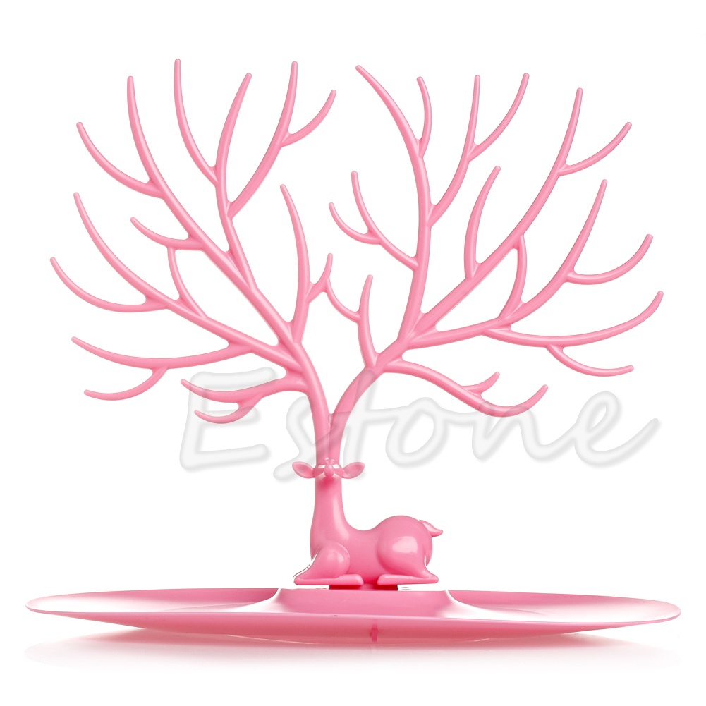 Giá Đỡ Trưng Bày Trang Sức Hình Cây Và Hươu Phong Cách Retro