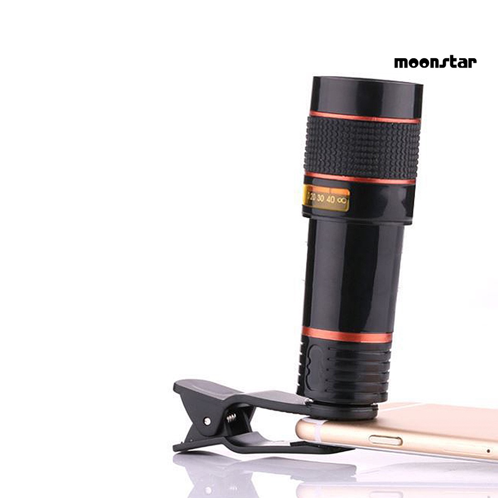 MNmoonstar Universal Clip 12X Zoom Mobile Phone Camera Telescope Lens for iPhone Samsung