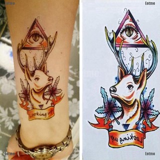 (Eetmo) 1Pc Waterproof Temporary Tattoo Sticker Deer Tattoo Totem Fake Tattoos Body Art