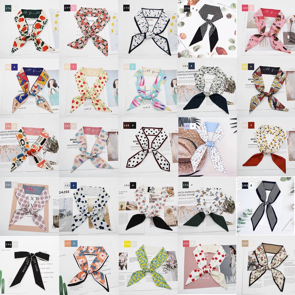 Khăn lụa đa năng buộc tóc làm nơ cổ, làm turban, buộc túi 176-200 Maycorner