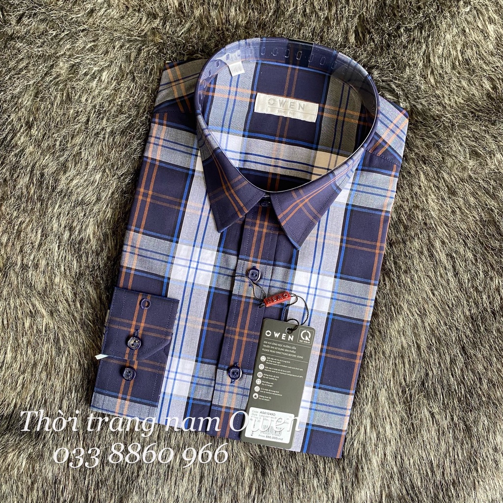 OWEN - Áo sơ mi dài tay Owen SLIMfit chất sợi tre kẻ ca rô 61049