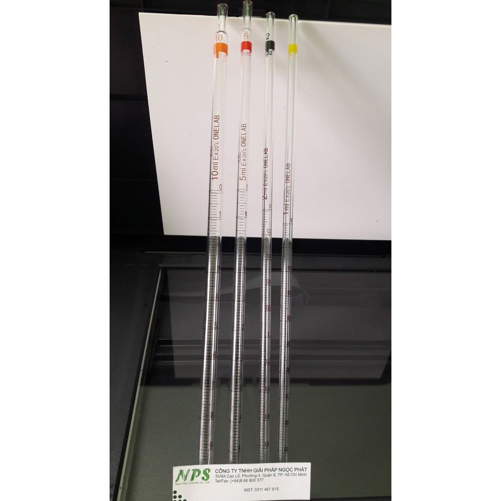 Pipette thủy tinh 1ml, 2ml, 5ml, 10ml