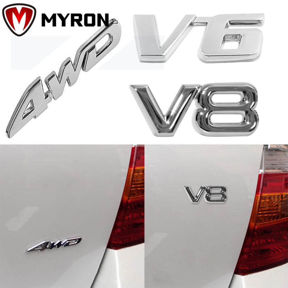 Miếng Dán Chữ Myron 4wd V6 V8 Trang Trí Xe Ô Tô