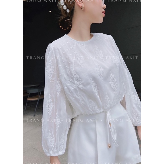 SET ÁO RÚT DÂY HOẠ TIẾT + QUẦN SHORT