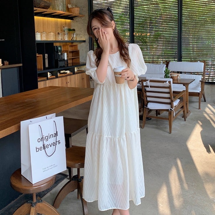 Đầm Bầu Váy Bầu Mùa Thu Dáng Dài Thiết Kế Xinh Xắn Trẻ Trung Đi Làm Đi Chơi HD2717 Honey Mommy