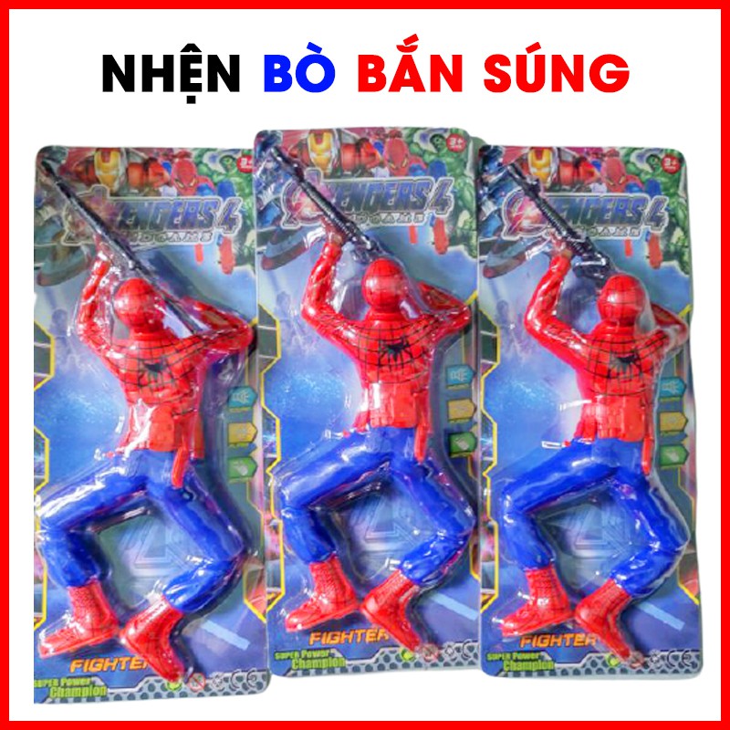 Đồ chơi người nhện đội trưởng Mỹ Siêu nhân  bò bắn súng.