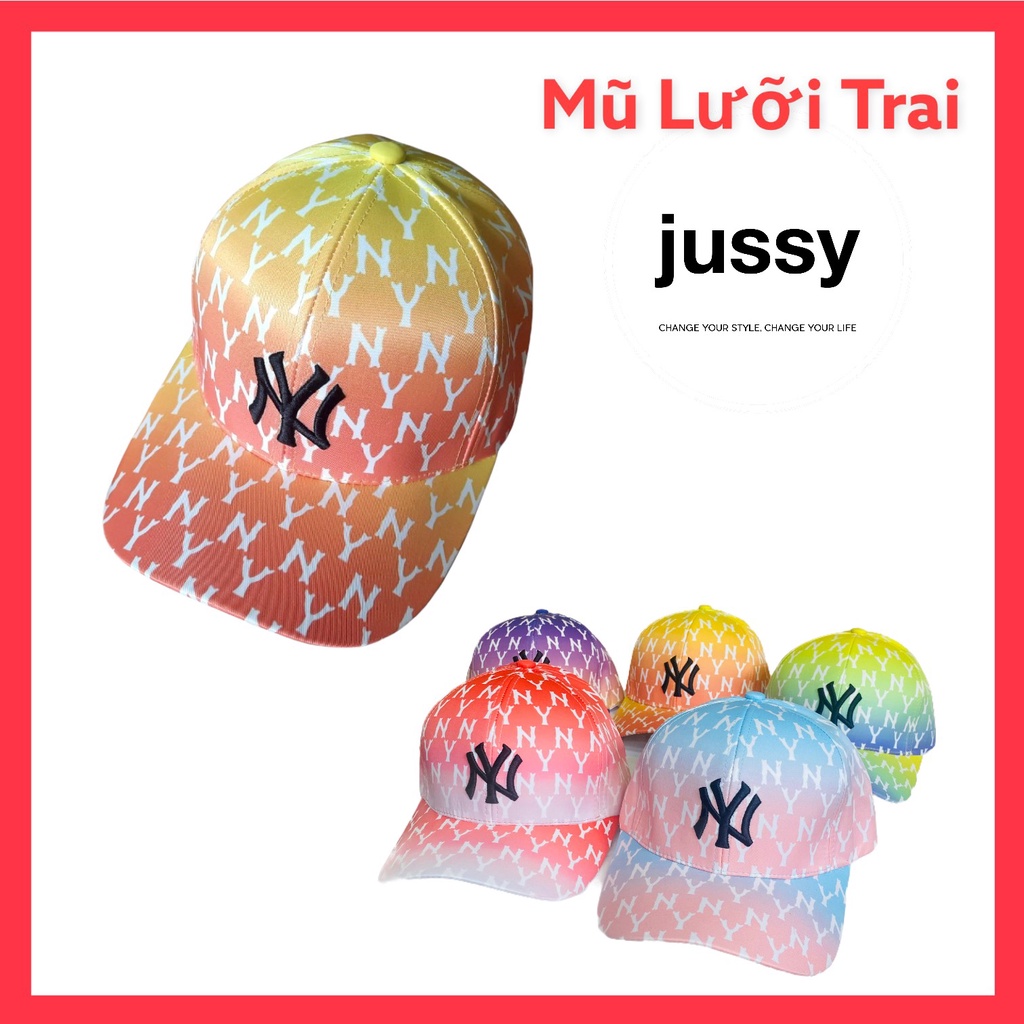 Mũ Lưỡi Trai Phối Màu In 3D Loang Lỗ Thêu Chữ N-Y Kiểu Nón Lưỡi Trai Nam Nữ Phong Cách Thời Trang Tye-Die Chất Vải Kaki