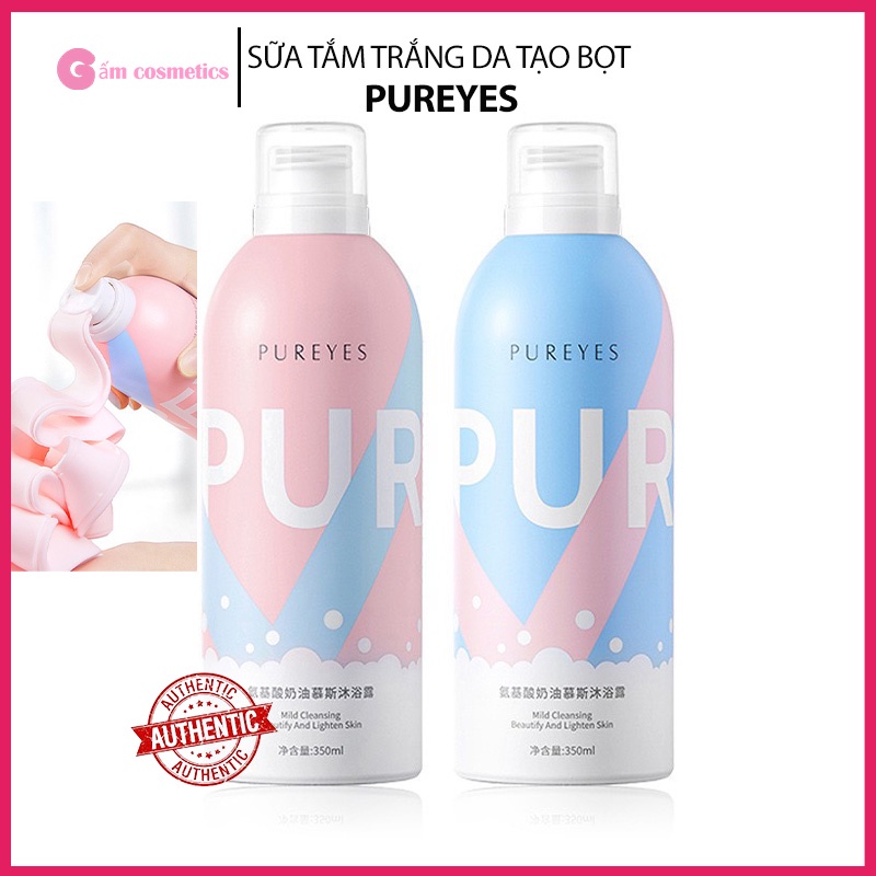 [Date mới] Sữa tắm tạo bọt trắng da toàn thân Pureyes 350ml cho nam nữa hàng chuẩn nội địa Trung - Gấm cosmetics