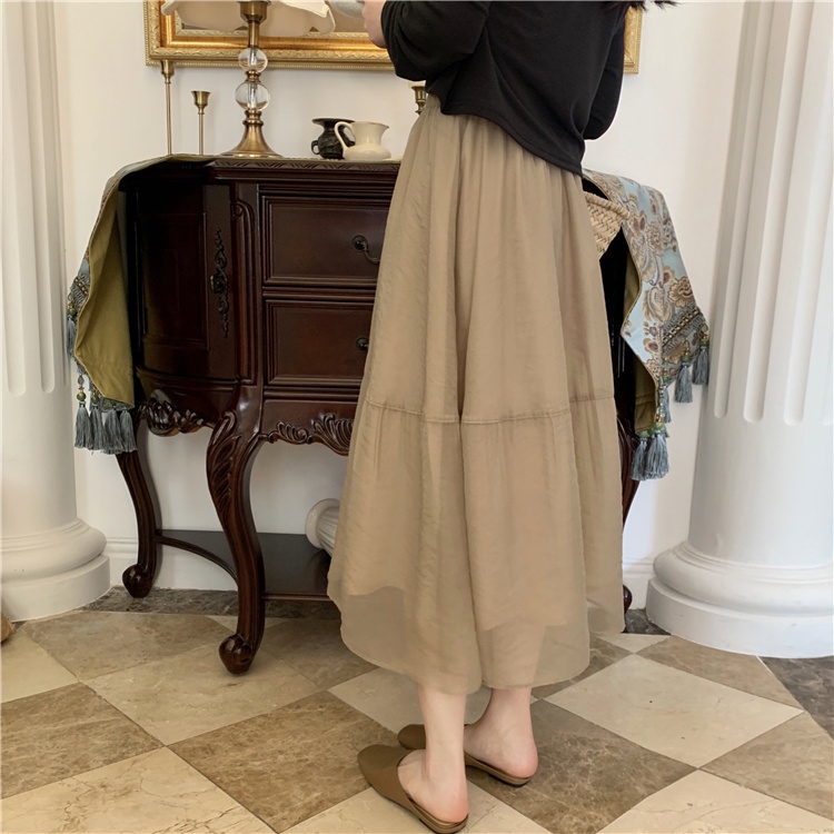 Chân Váy Chữ A Dài Lưng Cao Thời Trang Hàn Quốc Cho Nữ