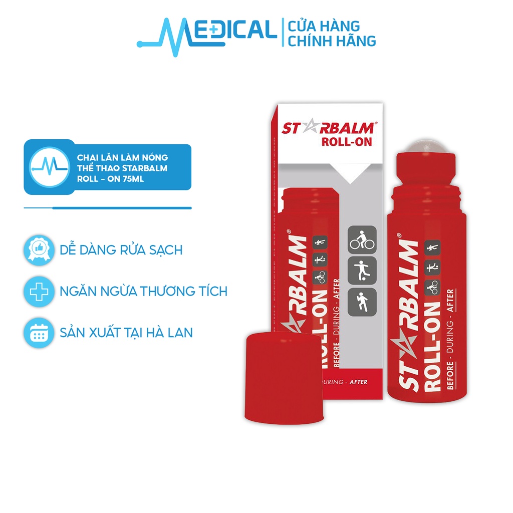 Chai lăn làm nóng cơ STARBALM Roll - On 75ml dùng trước và sau khi chơi thể thao - MEDICAL