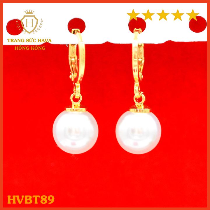 Bông Tai Nữ Titan Xi Mạ Vàng Non 24k Cao Cấp, Khuyên Tai Nữ Phong Cách Thời Trang Cá Tính Trẻ Trung - HVBT89