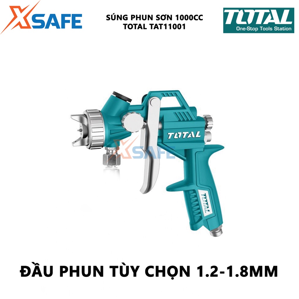 Súng phun sơn Total TAT11001 Máy phun sơn cầm tay Vòi phun 1.5mm Áp lực: 3-4bar Mức tiêu thụ 119-200l/phút