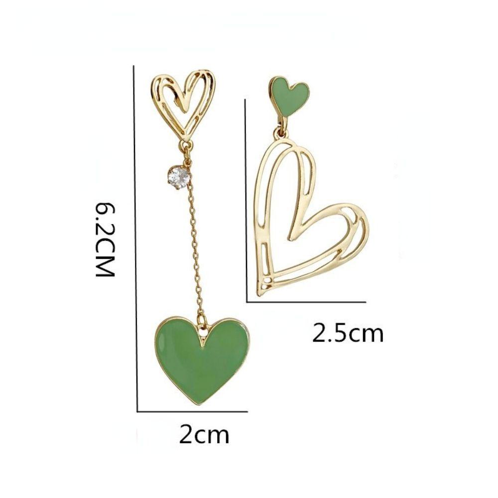 JARRED Khuyên Tai Trái Tim Đính Đá Phối Tua Rua Thời Trang