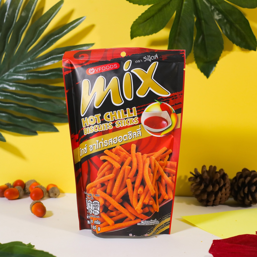 Snack bim bim que Mix Vfoods snack tăm cay Mix gói 60g Đồ Ăn Vặt Măm Măm - Món ăn của tuổi thơ