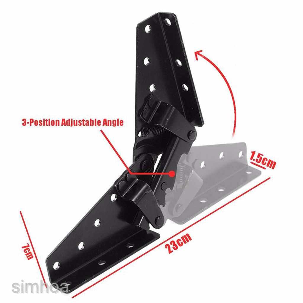 Bộ 2 Cơ chế bản lề nâng lên lưu trữ màu đen Dự án DIY tại nhà