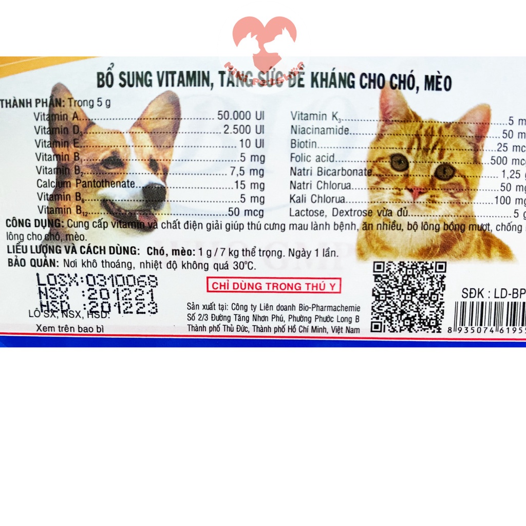 Biovit Plus Bổ Sung Vitamin Cho Chó Mèo Gói 5G - Miki Petshop