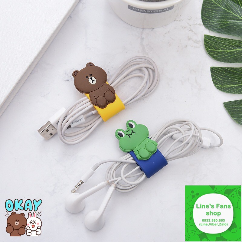 [MUA 2 TẶNG 1] Kẹp dây cáp ĐT hình Line Friends | BigBuy360 - bigbuy360.vn