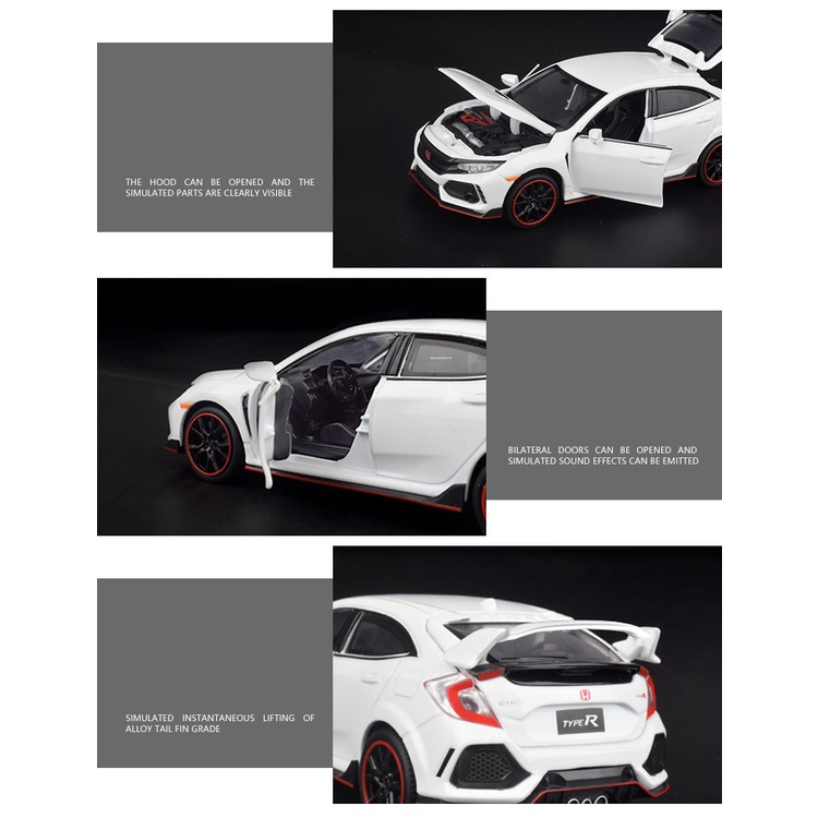 Mô Hình Xe Hơi Honda Civic TYPE R Bằng Hợp Kim Tỉ Lệ 1:32