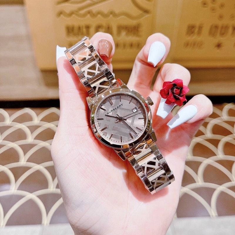 BURBERRY 34mm - Đồng Hồ Nữ Máy Nhật Bản Bảo Hành 24 Tháng
