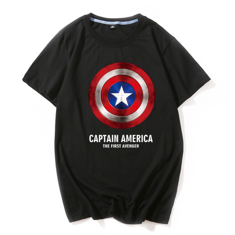 Áo Thun Tay Ngắn In Hình Khiên Captain America Cá Tính Hợp Thời Trang Cho Nam