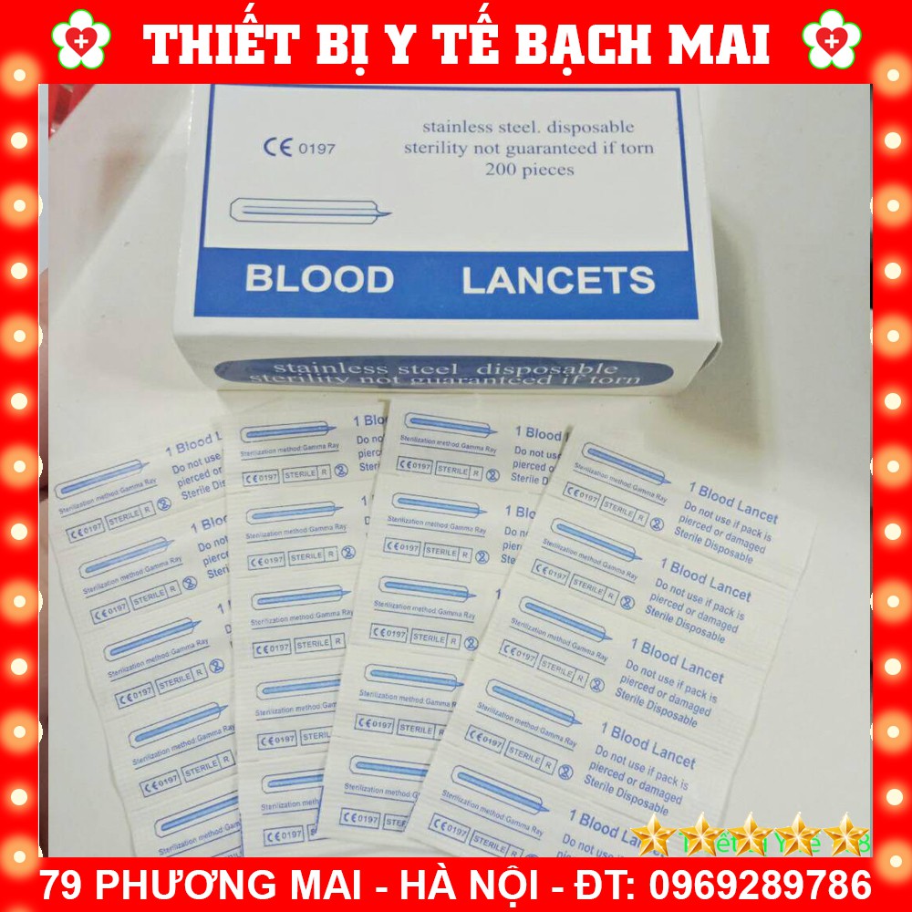 Kim Chích Mụn (máu) Blood Lancet HẢI NAM Hộp 200 Cái