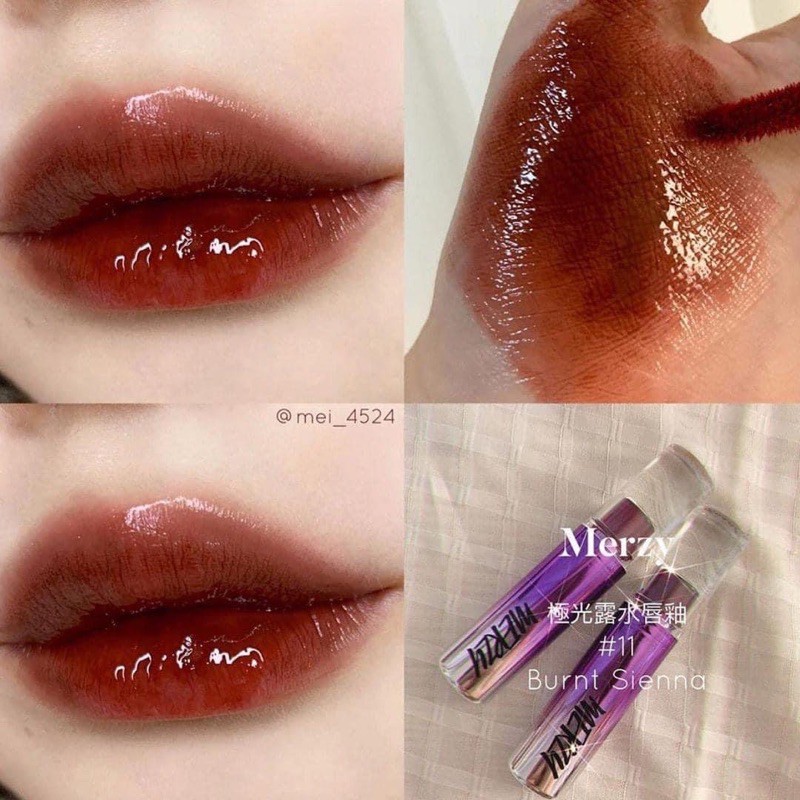 Son Merzy Dewy Tint DT11 - 𝘉𝘶𝘳𝘯𝘵 𝘚𝘪𝘦𝘯𝘯𝘢 - Sắc đỏ nâu trầm ánh cam cổ điển