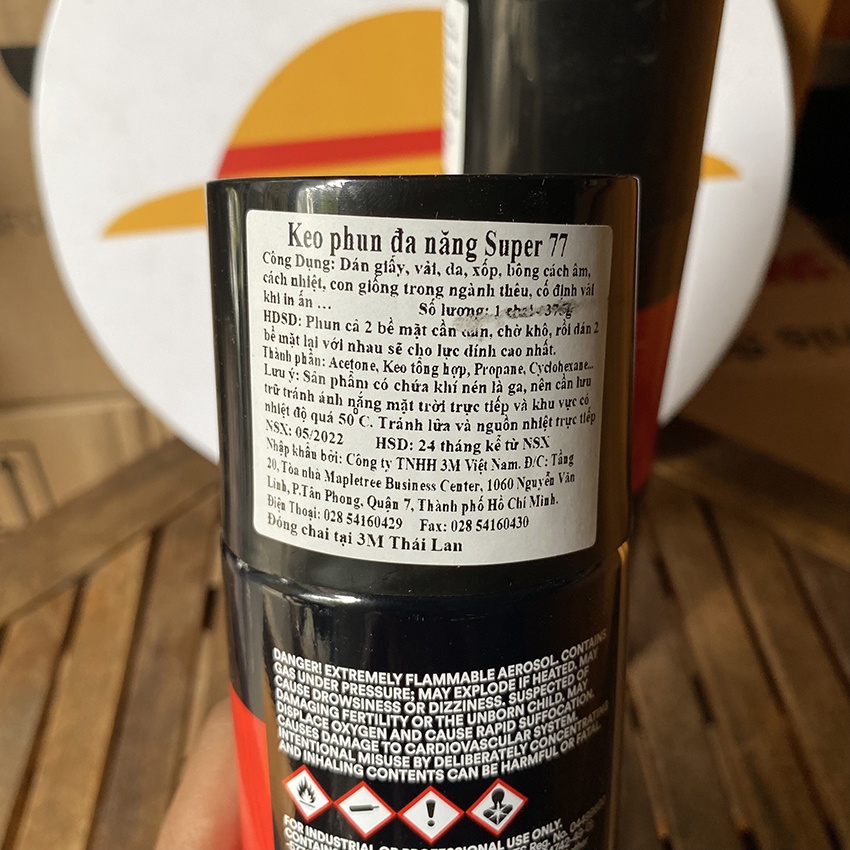Keo dán đa năng siêu dính 3M dạng xịt Super 77: keo xịt đa năng dán giày dép, dán giấy vải da xốp, sứ kim loại...375g