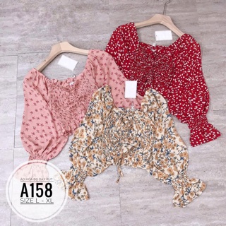 Bigsize Áo hoa bo dây rút A158