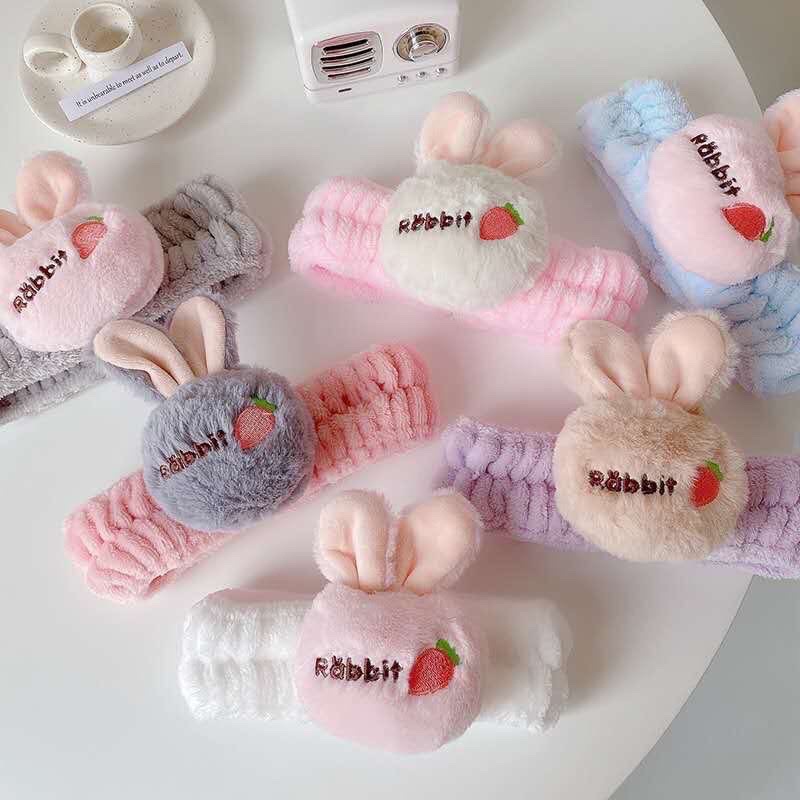 Băng Đô Thỏ Rabbit Bằng Lông Giúp Tẩy Trang, Rửa Mặt