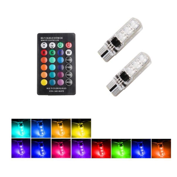 Bộ 2 led audi T10  16 màu kèm điều khiển lắp cho oto , xe máy