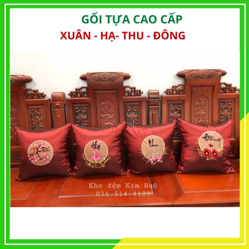 Combo bộ gối tựa lưng vuông 45x45 Bốn mùa đẹp sang trọng