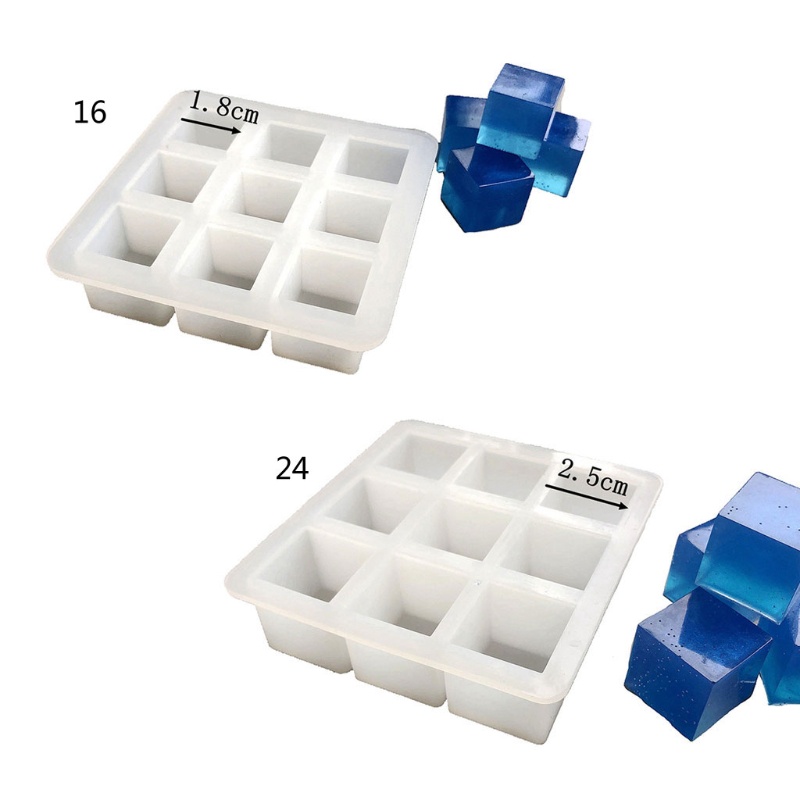 Khuôn Silicone Hình Khối Pha Lê Làm Đồ Trang Trí