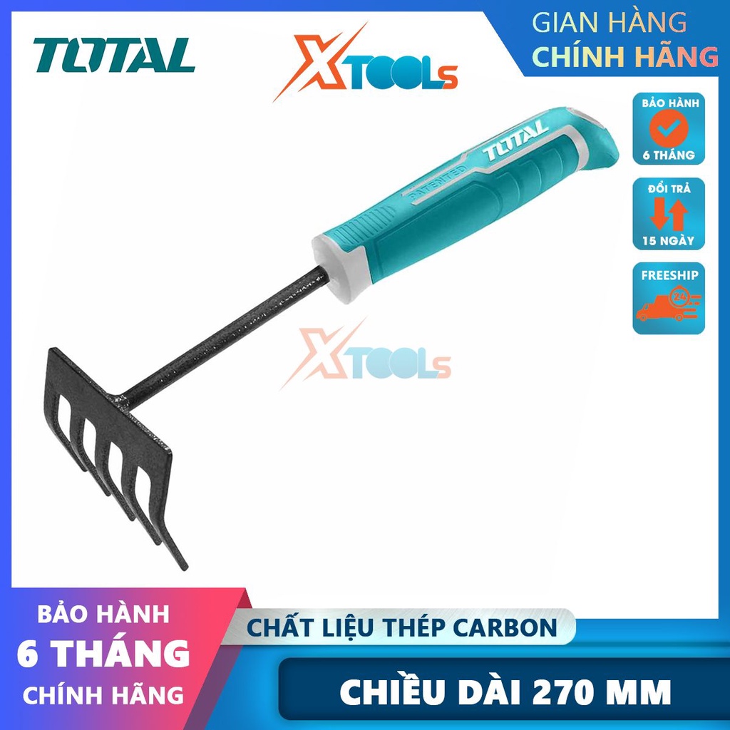 Cây cào làm vườn 270mm TOTAL THFTR1008, dụng cụ làm vườn chiều dài 270mm chiều rộng 82mm - CHÍNH HÃNG-XTOOLS