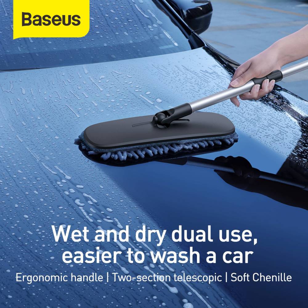 Chổi vệ sinh lau rửa xe hơi Baseus Handy Car CRTB-01 KÈM Miếng lau thay thế Baseus replacement cloth CRTB-A0G
